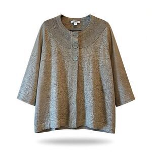 Dressbarn Women's size 18/20 Tan Cardigan Sweater Cotton/Acrylic